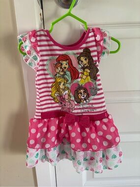 Girls Pink Polka Dot Disney Princess Dress 24 months